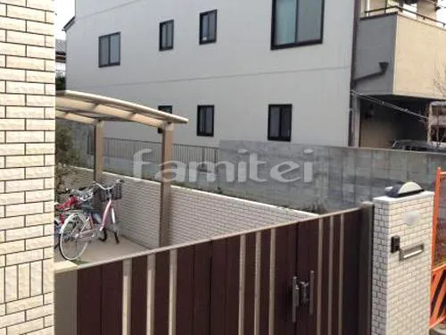 京都市北区 エクステリア工事 塀まわり 壁タイル貼り INAXイナックス HGシリーズ  LIXILリクシル