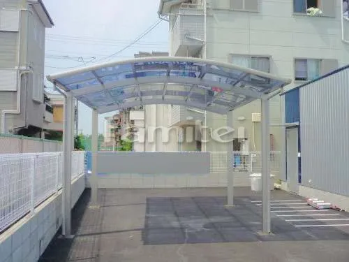 八尾市 エクステリア工事 カーポート YKKAP レイナポートグラン 横2台用(ワイド ツイン) R型アール屋根