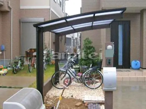 和泉市 エクステリア工事 自転車バイク屋根 プライスポートミニ 駐輪場屋根 サイクルポート R型アール屋根