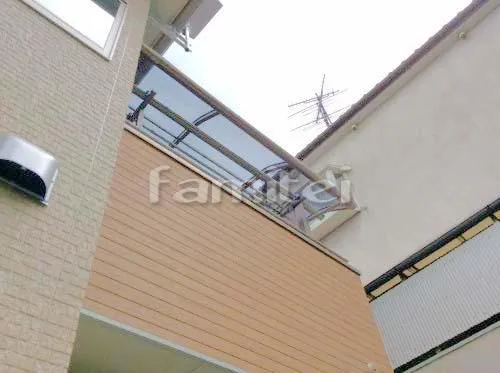 吹田市 エクステリア工事 ベランダ屋根 レギュラーテラス屋根 2階用 R型アール屋根