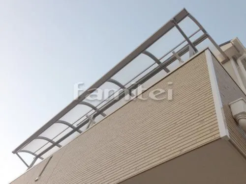 枚方市 エクステリア工事 カーポート YKKAP レイナポートグラン 1台用(単棟) R型アール屋根 ベランダ屋根 LIXILリクシル サンクテラス屋根2 TOEXトエックス 2階用 R型アール屋根 物干し