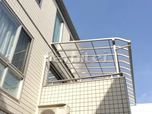 大阪市東淀川区 エクステリア工事 ベランダ屋根 レギュラーテラス屋根 2階用 R型アール屋根