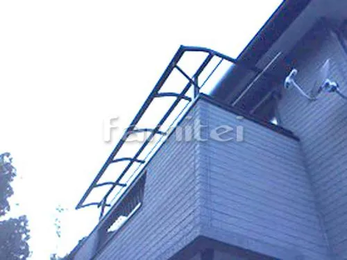 京都市北区 エクステリア工事 カーポート YKKAP レイナポートグラン 1台用(単棟) R型アール屋根 ベランダ屋根 レギュラーテラス屋根 2階用 R型アール屋根