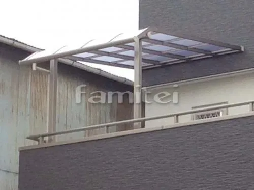 大阪市住吉区 エクステリア工事 ベランダ屋根 レギュラーテラス屋根 2階用 R型アール屋根