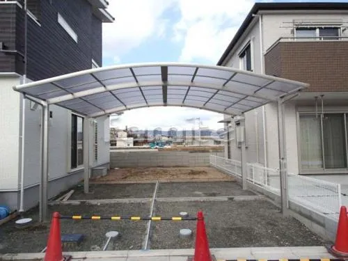 和歌山市 エクステリア工事 カーポート プライスポート 横2台用(ワイド ツイン) R型アール屋根