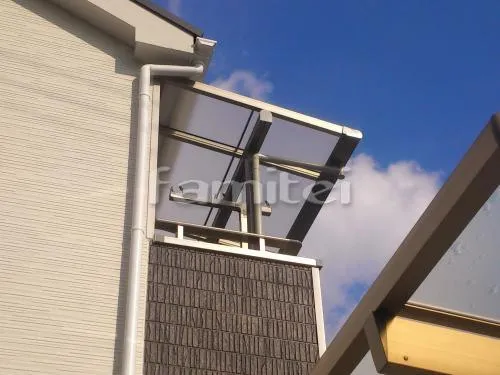 京都市北区 エクステリア工事 ベランダ屋根 フラットテラス屋根 2階用 F型