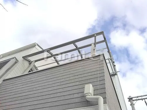 豊中市 エクステリア工事 カーポート プライスポート 1台用(単棟) R型アール屋根 ベランダ屋根 レギュラーテラス屋根 2階用 R型アール屋根 物干し