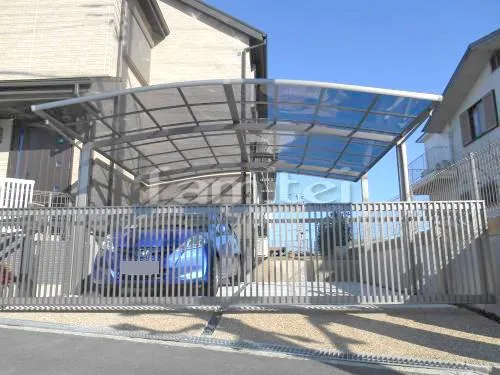 奈良市 エクステリア工事 カーポート LIXILリクシル カーブポートシグマ3 TOSTEMトステム 横2台用(ワイド ツイン) R型アール屋根