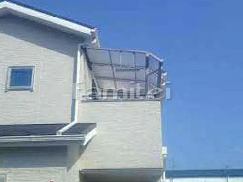 箕面市 エクステリア工事 ベランダ屋根 レギュラーテラス屋根 2階用 R型アール屋根 物干し