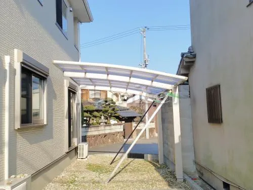 姫路市 エクステリア工事 カーポート プライスポート 1台用(単棟) R型アール屋根