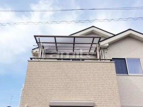 川西市 エクステリア工事 ベランダ屋根 フラットテラス屋根 2階用 F型