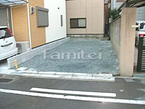 東大阪市 小工事 駐車場ガレージ床 バラス砕石