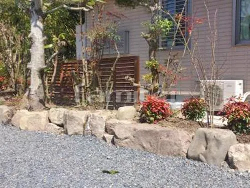 橋本市 リフォーム庭園工事 植木撤去 既存石再利用