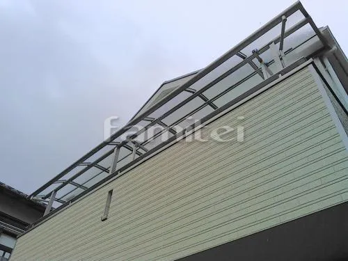 京都市山科区 エクステリア工事 ベランダ屋根 レギュラーテラス屋根 2階用 R型アール屋根