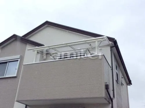 茨木市 エクステリア工事 ベランダ屋根 YKKAP ヴェクターテラス屋根(ベクター) 2階用 R型アール屋根 物干し