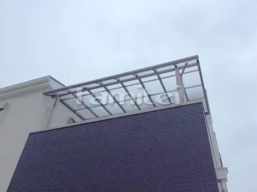 藤井寺市 エクステリア工事 ベランダ屋根 レギュラーテラス屋根 2階用 R型アール屋根 物干し