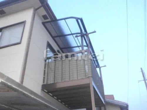 和歌山市 エクステリア工事 ベランダ屋根 レギュラーテラス屋根 2階用 R型アール屋根