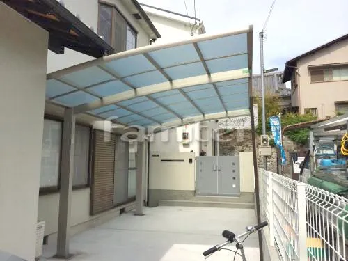 宝塚市 エクステリア工事 カーポート プライスポート 1台用(単棟) R型アール屋根
