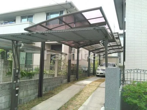 三田市 エクステリア工事 カーポート プライスポート 1台用(単棟) R型アール屋根