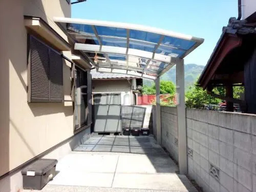 京都市左京区 エクステリア工事 カーポート プライスポート 1台用(単棟) R型アール屋根
