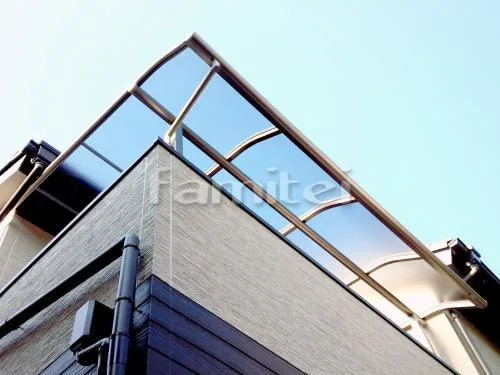 京都市北区 エクステリア工事 ベランダ屋根 レギュラーテラス屋根 2階用 R型アール屋根