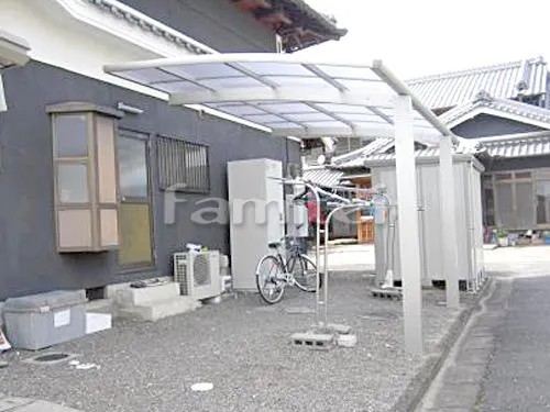 桜井市 エクステリア工事 洗濯干し屋根 YKKAP レイナポートグラン カーポート1台用(単棟) R型アール屋根