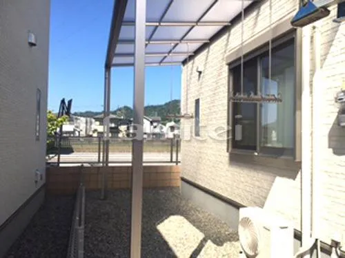彦根市 エクステリア工事 洗濯干し屋根 フラットテラス屋根 1階用 Ｆ型 物干し