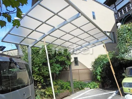 京都市東山区 エクステリア工事 カーポート プライスポート 1台用(単棟) R型アール屋根