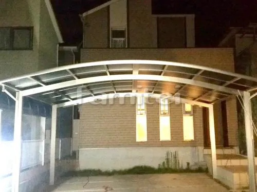 明石市 エクステリア工事 カーポート YKKAP レイナポートグラン 横2台用(ワイド ツイン) R型アール屋根