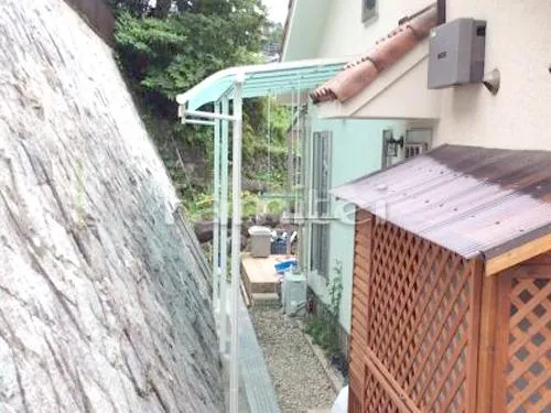 東大阪市 エクステリア工事 洗濯干し屋根 レギュラーテラス屋根 1階用 R型アール屋根 物干し