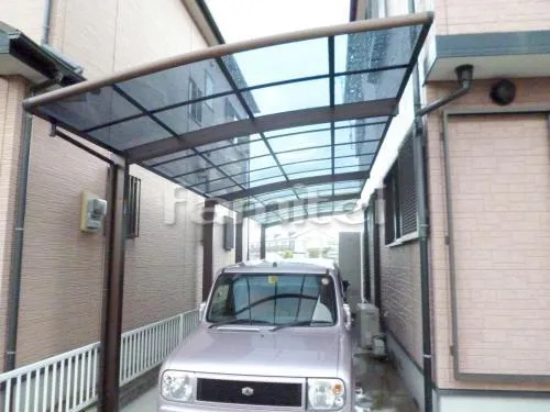 和歌山市 エクステリア工事 カーポート YKKAP レイナポートグラン 縦2台用(縦連棟) R型アール屋根