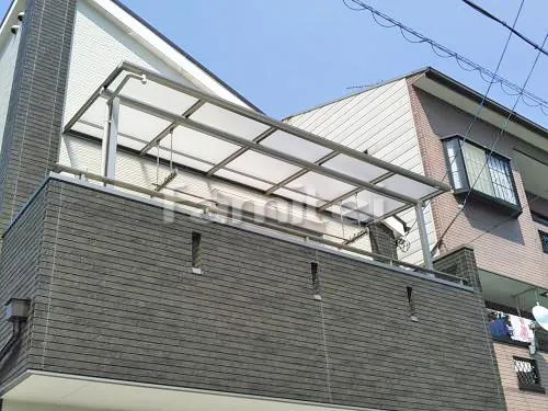 八尾市 エクステリア工事 ベランダ屋根 フラットテラス屋根 2階用 F型 物干し