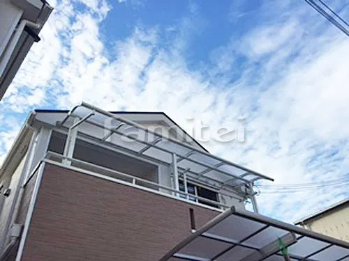 寝屋川市 エクステリア工事 カーポート プライスポート 1台用(単棟) R型アール屋根 ベランダ屋根 レギュラーテラス屋根 2階用 R型アール屋根
