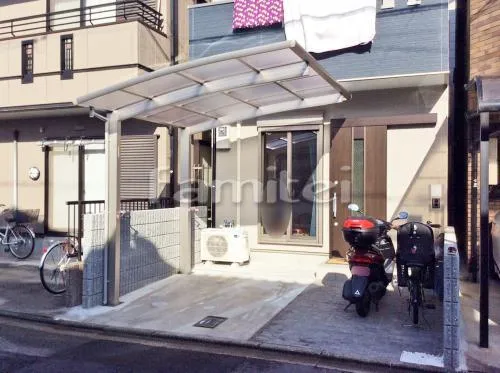 京都市伏見区 エクステリア工事 カーポート プライスポート 1台用(単棟) R型アール屋根