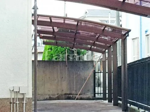 吹田市 エクステリア工事 カーポート プライスポート 縦2台用(縦連棟) R型アール屋根