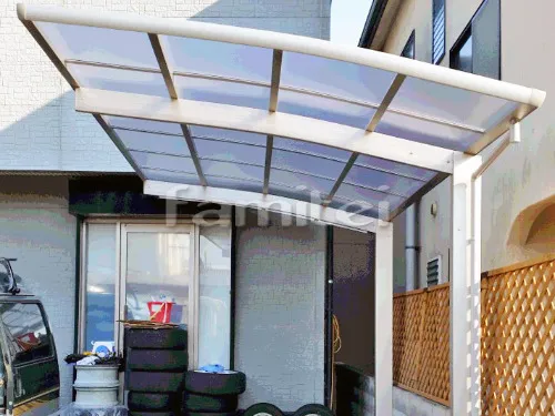 加古川市エクステリア工事 カーポート プライスポート 1台用(単棟) R型アール屋根