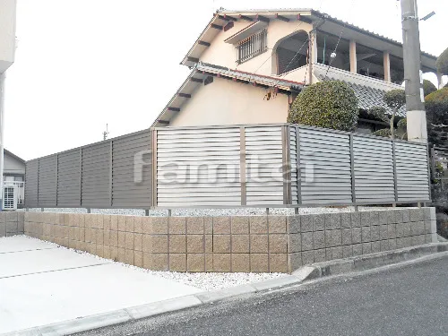 奈良市 エクステリア工事 目隠しフェンス塀 LIXILリクシル プレスタ8型 TOEXトエックス クロス面格子