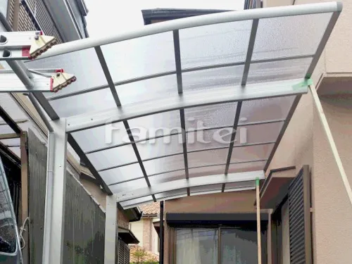 加古川市 エクステリア工事 カーポート YKKAP レイナポートグラン 1台用(単棟) R型アール屋根