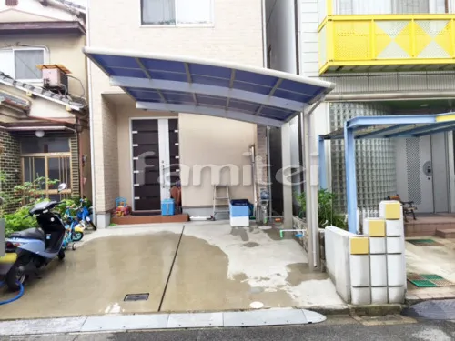 堺市中区 エクステリア工事 カーポート YKKAP レイナポートグラン 1台用(単棟) R型アール屋根