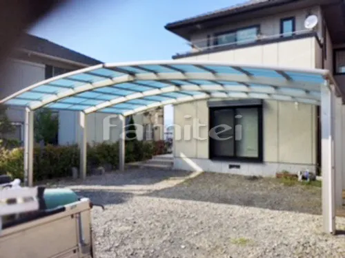 福知山市 エクステリア工事 カーポート YKKAP レイナポートグラン 横3台用(ワイド トリプル) R型アール屋根