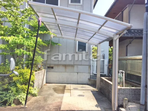 堺市南区 エクステリア工事 カーポート プライスポート 1台用(単棟) R型アール屋根