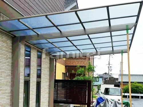 姫路市 エクステリア工事 カーポート LIXILリクシル ネスカF 1台用(単棟) F型フラット屋根
