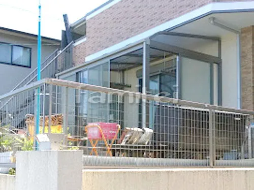 富田林市 エクステリア工事 ガーデンルーム レギュラーサンルーム R型アール屋根 洗濯干し屋根 レギュラーテラス屋根 1階用 R型アール屋根