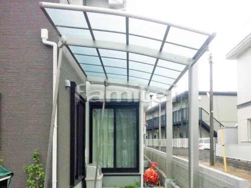 堺市西区 エクステリア工事 カーポート プライスポート 1台用(単棟) R型アール屋根