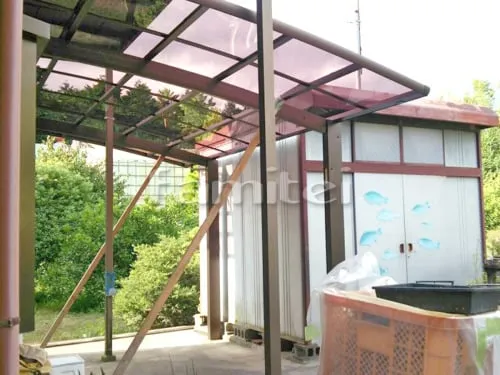 栗東市 エクステリア工事 カーポート YKKAP レイナポートグラン 1台用(単棟) R型アール屋根