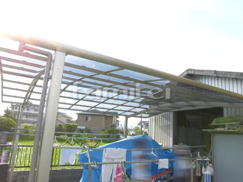 和歌山市 エクステリア工事 カーポート LIXILリクシル フーゴR 横2台用(ワイド ツイン) R型アール屋根