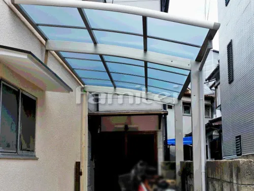 京都市南区 エクステリア工事 カーポート プライスポート 1台用(単棟) R型アール屋根