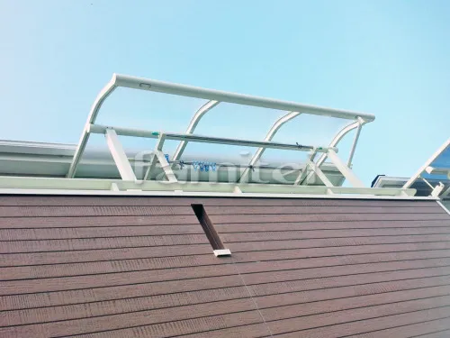 大津市 エクステリア工事 ベランダ屋根 レギュラーテラス屋根 2階用 R型アール屋根