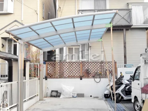 神戸市垂水区 エクステリア工事 カーポート プライスポート 1台用(単棟) R型アール屋根