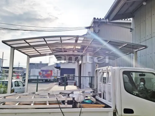 京都市伏見区 エクステリア工事 カーポート LIXILリクシル ネスカR 横2台用(ワイド ツイン) R型アール屋根